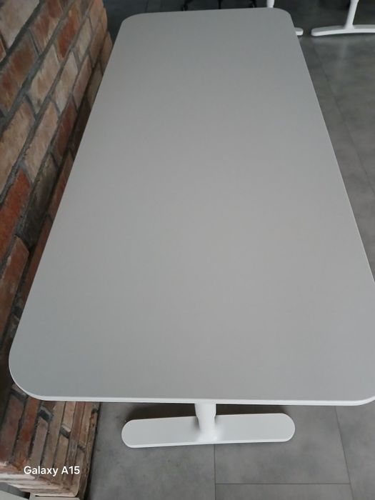 Biurko ikea bekant 140x60 białe regulacja jak nowe
