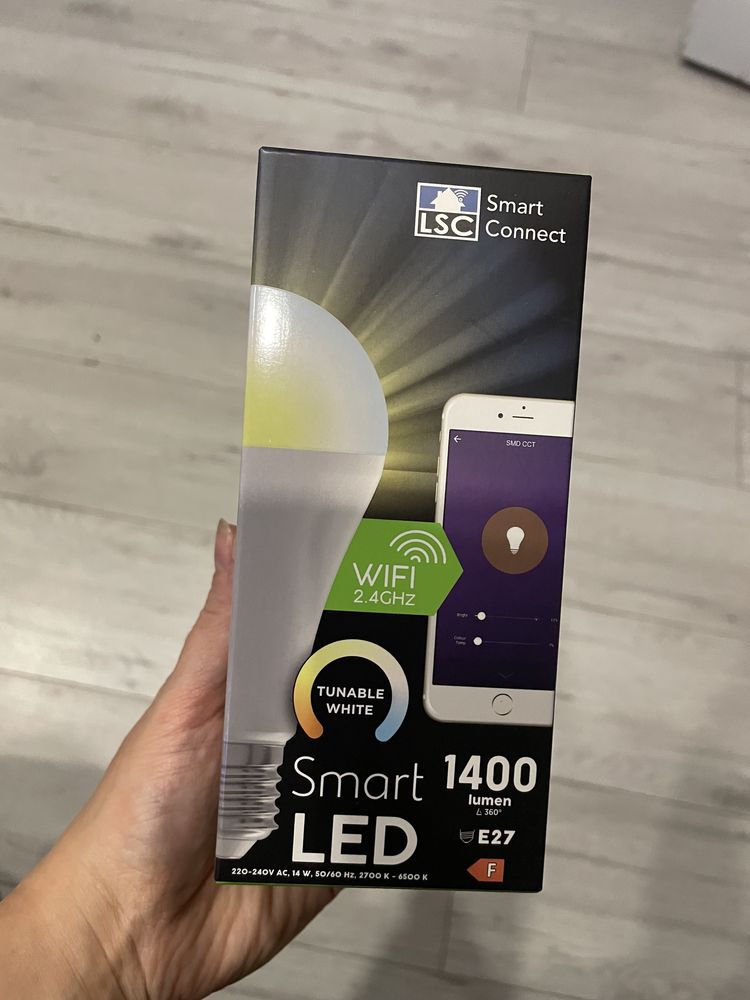 Smart żarówka wifi LED 14W E27 1400 lumen 2,4 GHz nowa