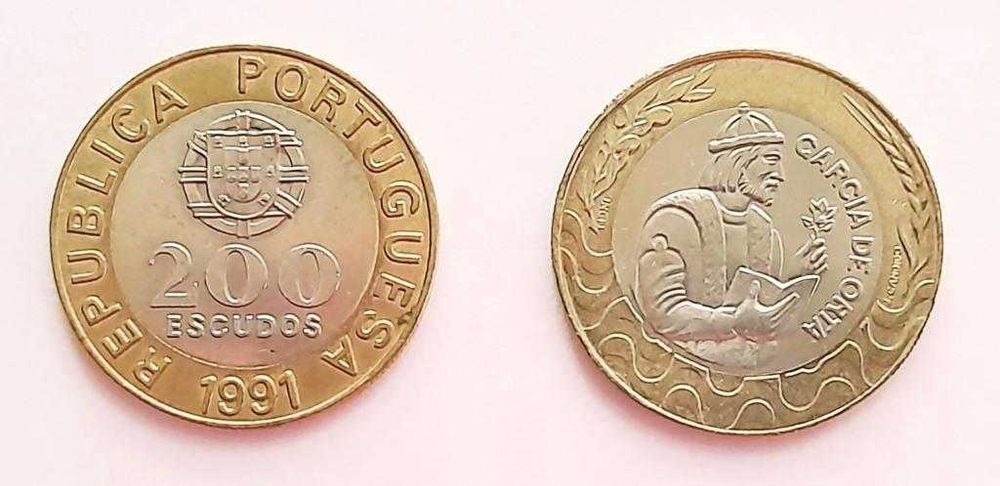 Moedas Portuguesas - 200$ escudos (Bimetálica)