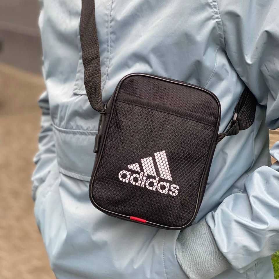 Компактна сумочка Adidas, спортивна барсетка через плече Адідас, сітка