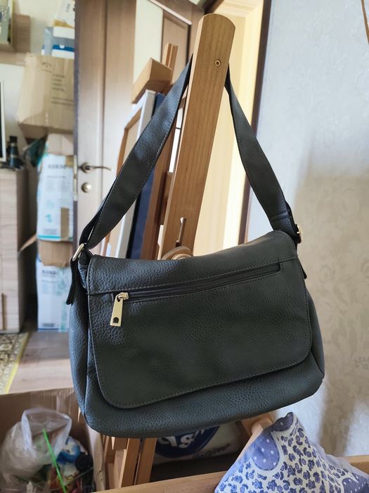 Унісекс шкіряна сумка Vintage Чорна італійська