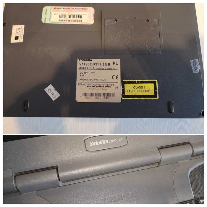 Toshiba Satellite 2180CDT [AMD K6, 196MB, 40GB W98] + EW-7108PCg