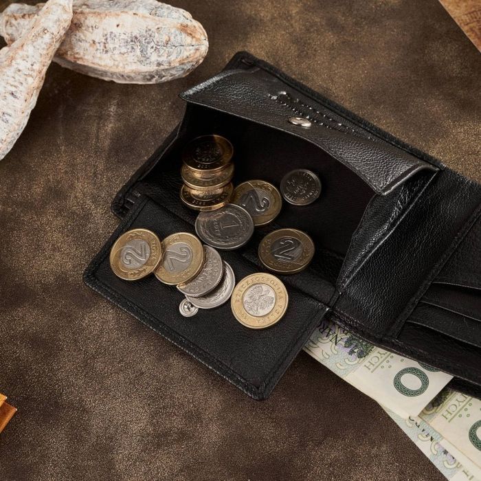 Czarny portfel męski skórzany RFID Paolo Peruzzi T-78-BL