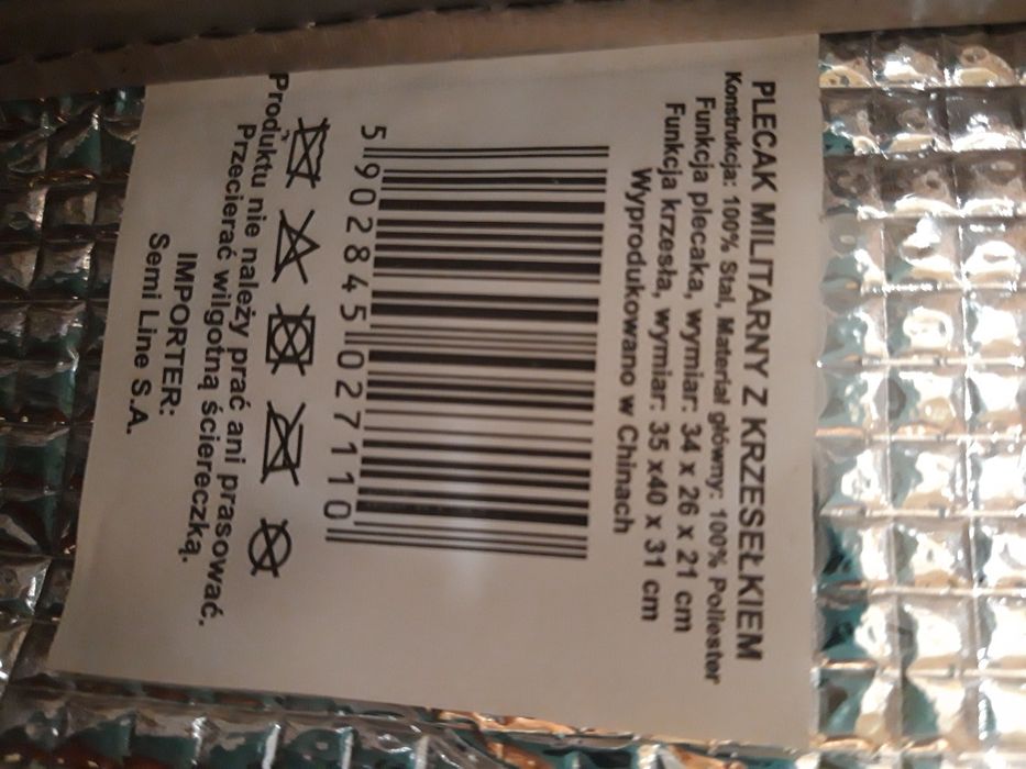 Plecak wędkarski na ryby pielgrzymke turystyczny militarny na grzyby