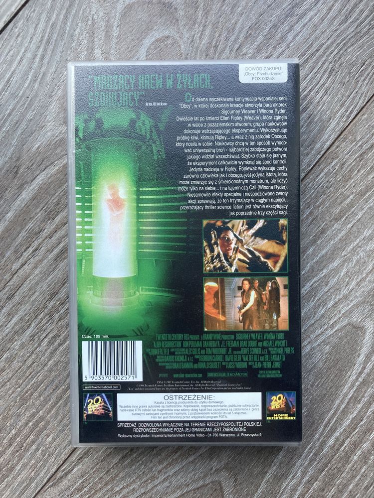 Film Alien Resurrection VHS Obcy: Przebudzenie