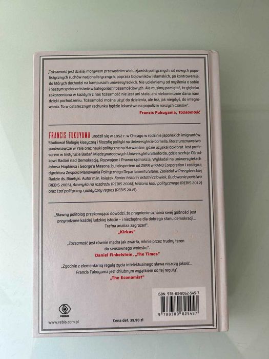 Książka "Tożsamość" Francis Fukuyama