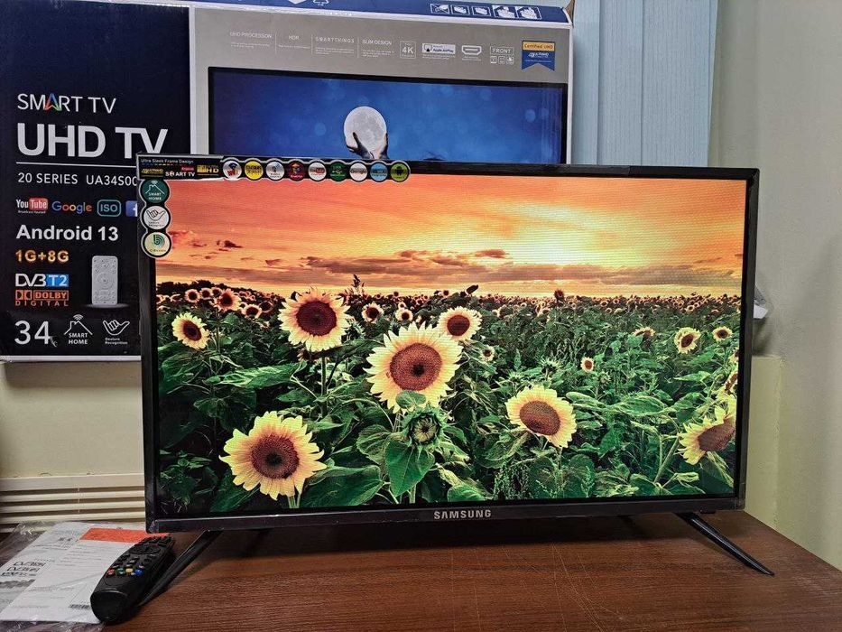 Телевизор 32 34дюйма Samsung Smart TV 4K Ultra HD, IPTV, T2 WIFI Корея