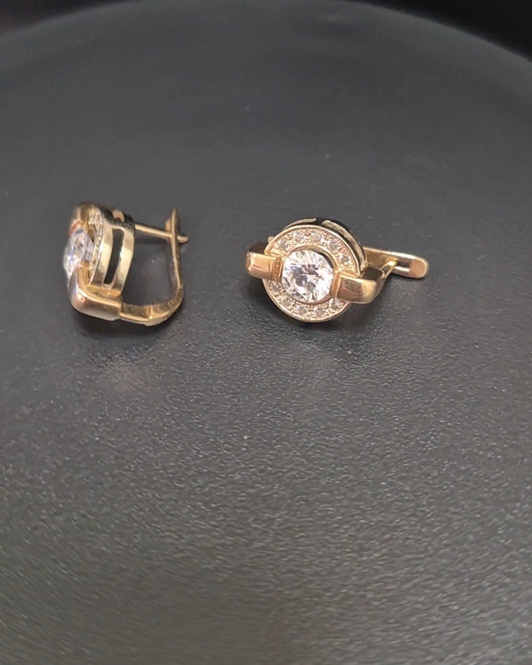 Сережки золото біле 585