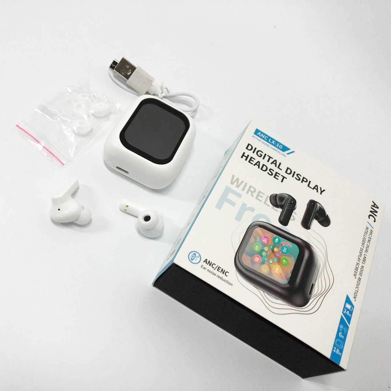 Навушники бездротові LX-10 TWS Earbuds з LED дисплеєм, Bluetooth