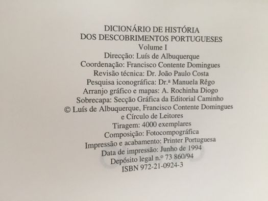 Dicionário de História dos Descobrimentos Portugueses - Vol. I