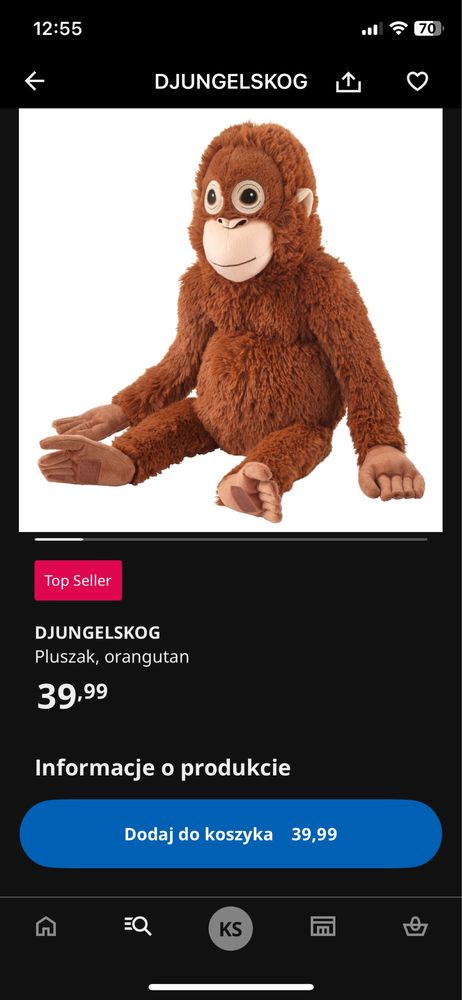 Ikea pluszak goryl stan bardzo dobry