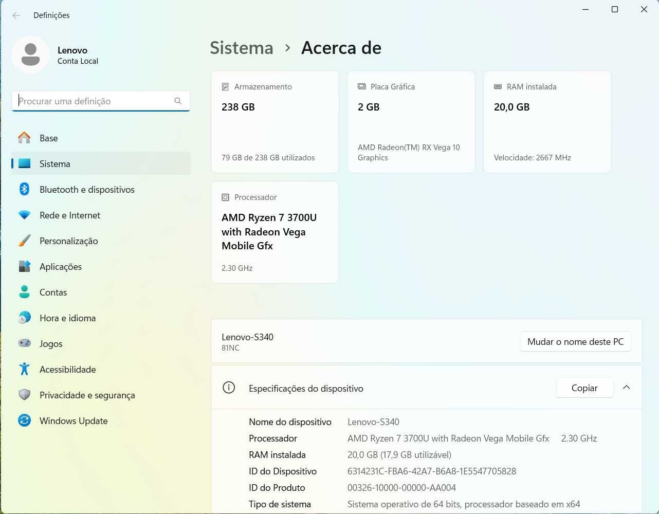 Portátil Lenovo IdeaPad S340-15API - Ryzen 7 - 12gb - 1Tb SSD - Porto