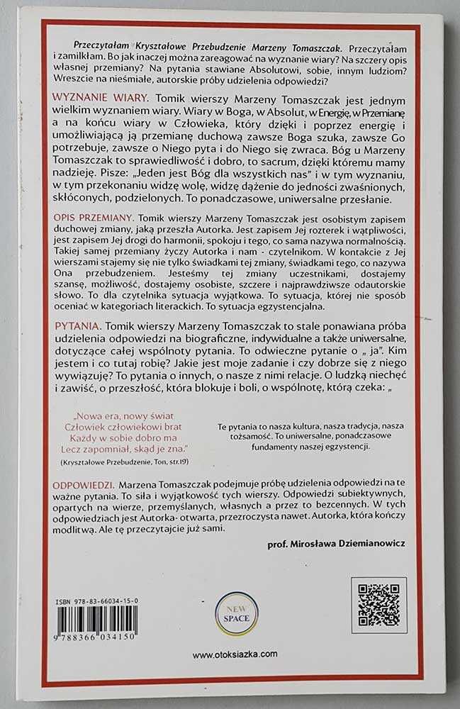 Kryształowe przebudzenie Marzena Tomaszczak (dobra na prezent)