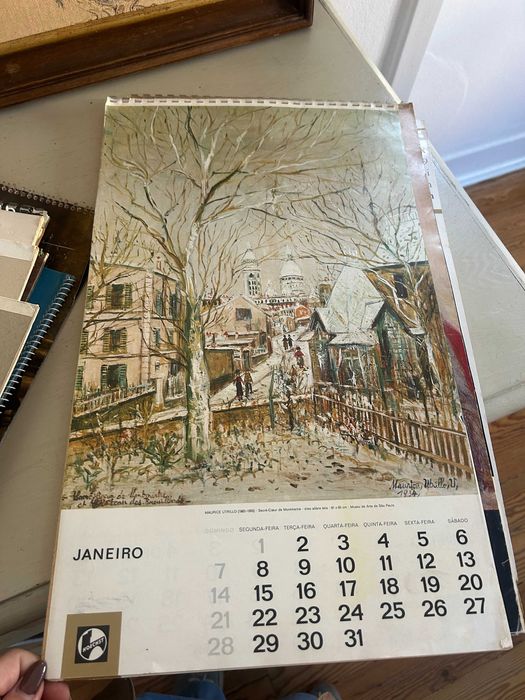 Calendários antigos para coleção