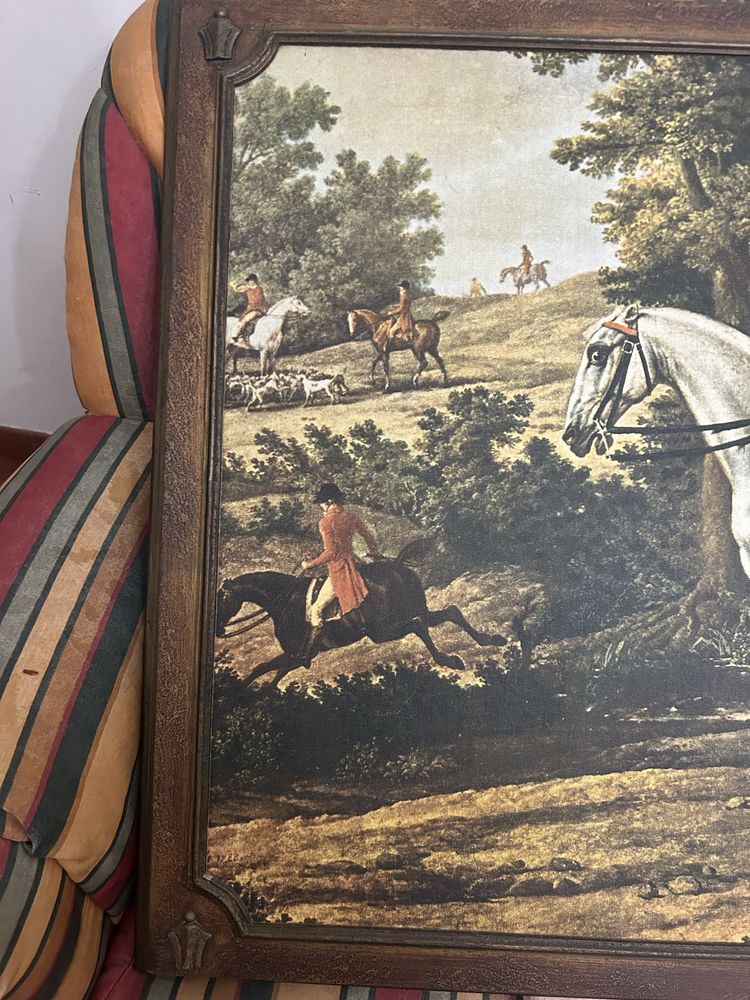 Quadro com gravura de caça
