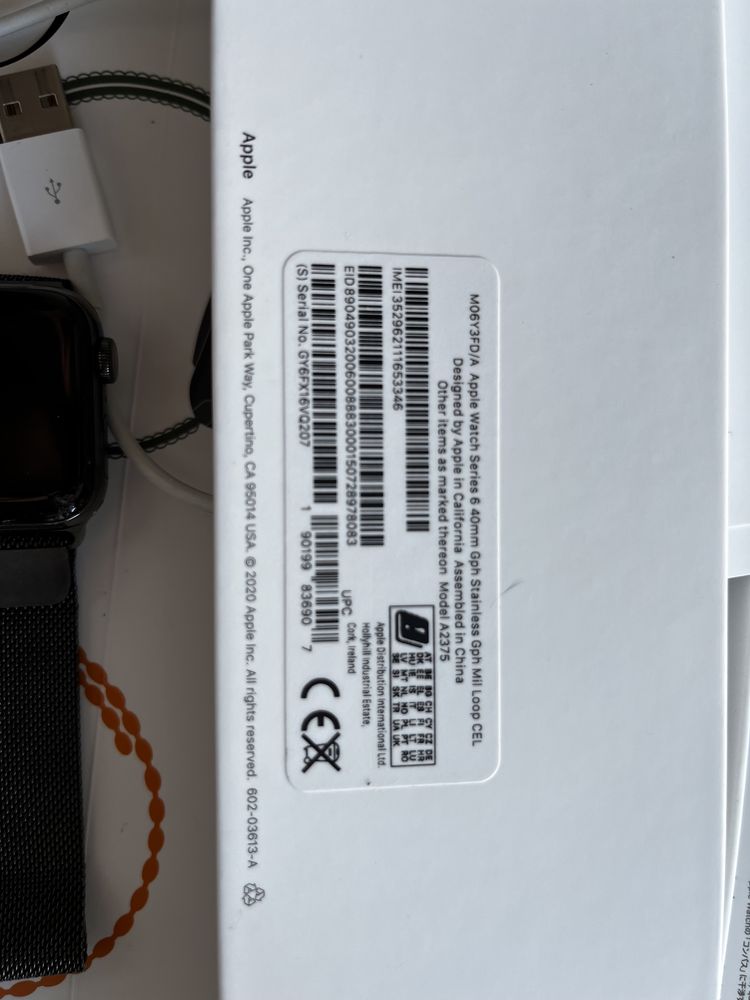 Apple watch S6 40mm gps+telemovel bracelete metálica