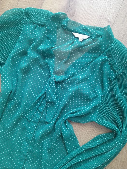 Koszula w kropeczki rekawy plisowane rozm.L/XL