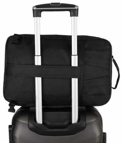 Czarny plecak podróżny, lekki plecak do samolotu, bagaż podręczny