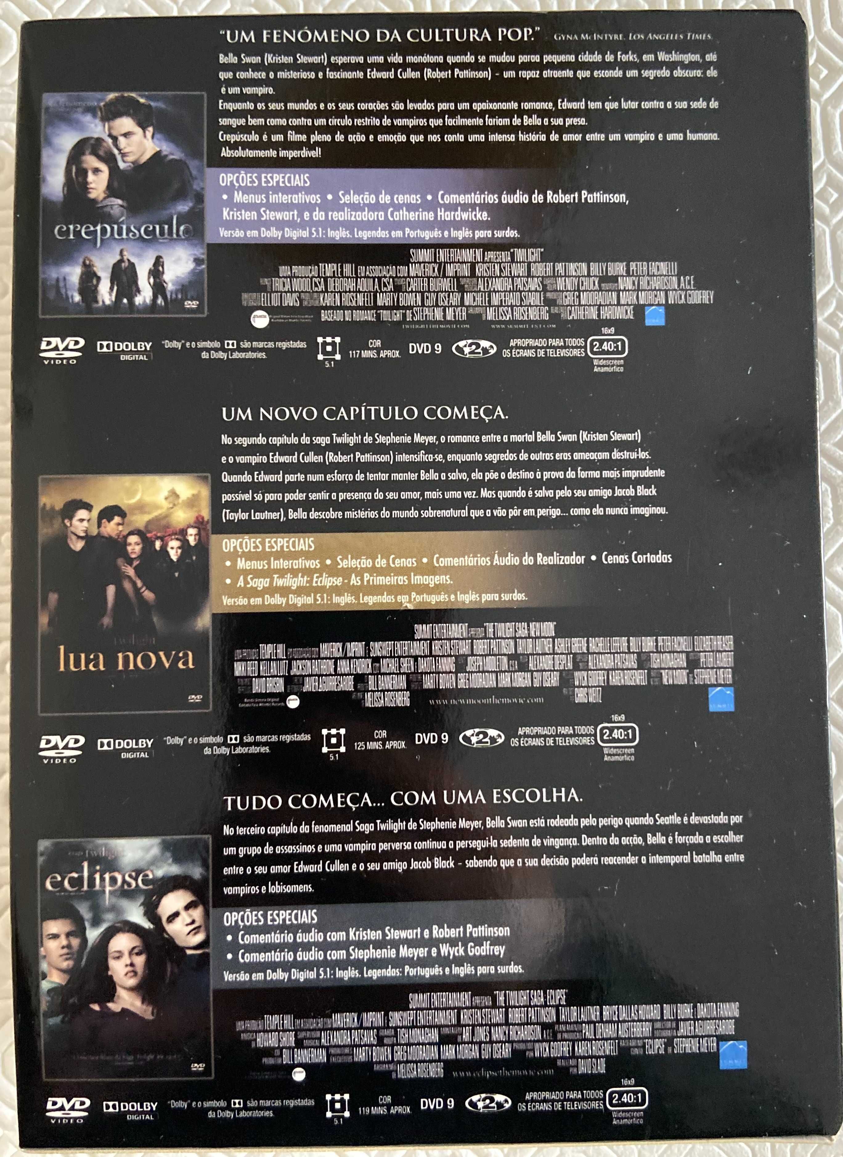 Coleção DVD's Filmes Saga Crepúsculo/Twilight
