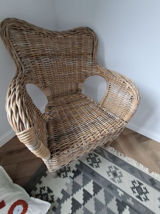 Fotel Byholma Ikea rattan rarytas