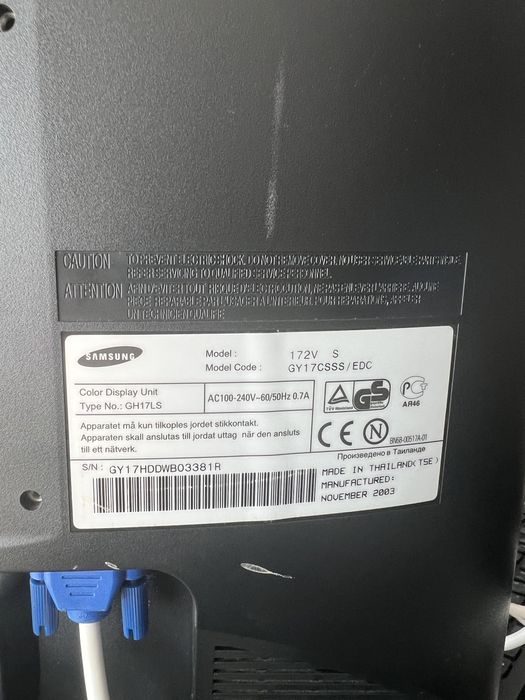 Monitor Samsung SyncMaster 172v