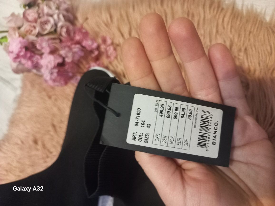 Buty skarpetkowe wsuwane męskie 43. Bianco