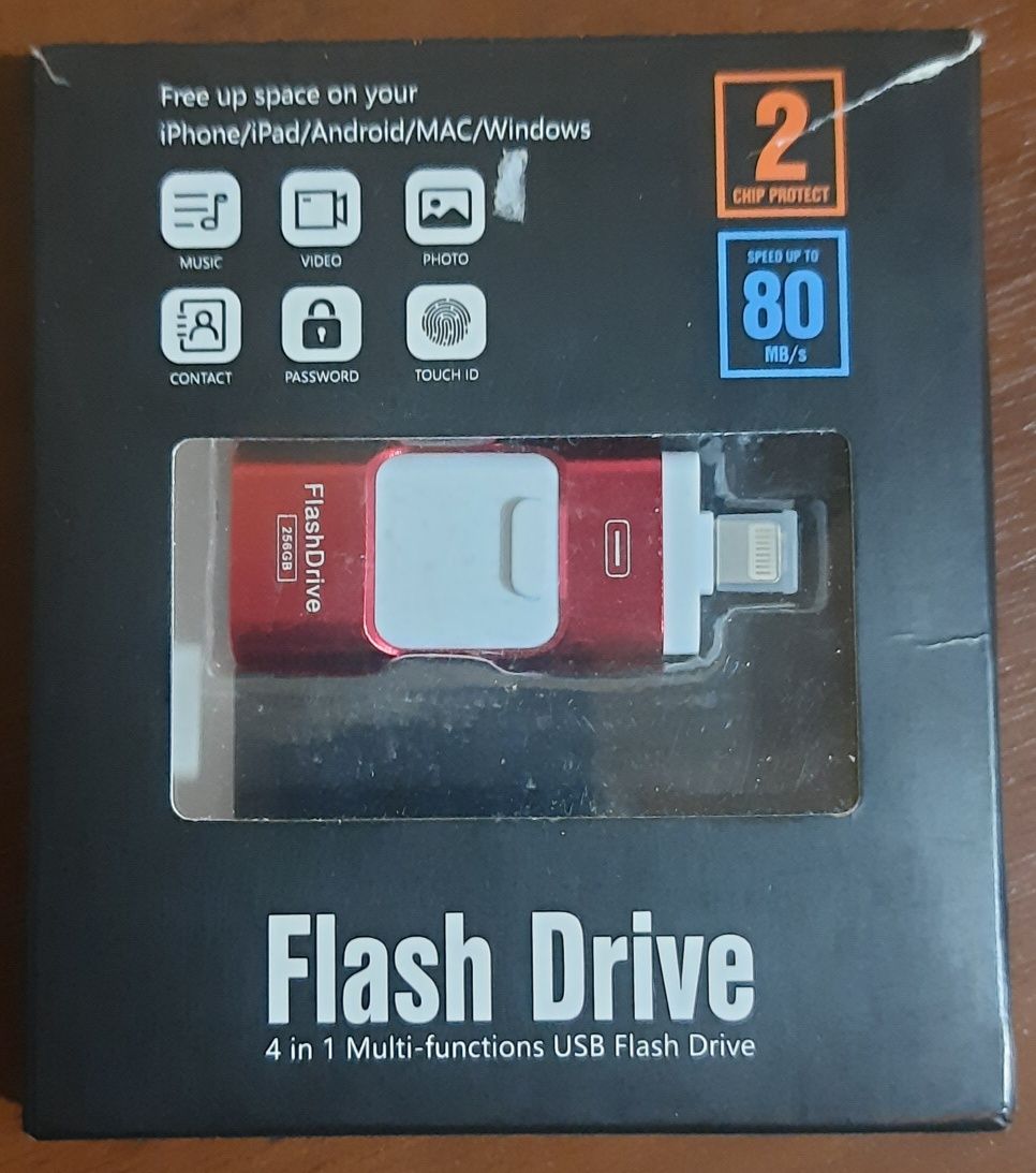 USB-флеш-накопичувач USB Флешка 4в1 256GB Type-C/Micro/Lightning/USB д