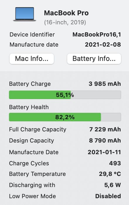 MacBook Pro 16 2019 i9 32Gb 1Tb Radeon 5500 4Gb