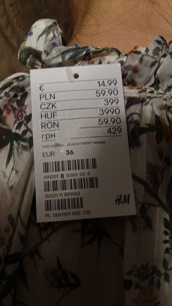 Piękna bluzka koszulowa mgiełka zwiewna delikatna kobieca H&M 36 wzory