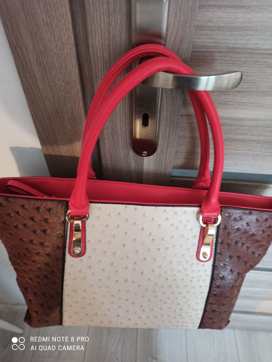 Pojemna elegancka Torebka shopper bag sygnowana Tanio Okazja