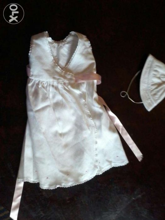 Vestido cerimónia + chapéu (3-6 m)