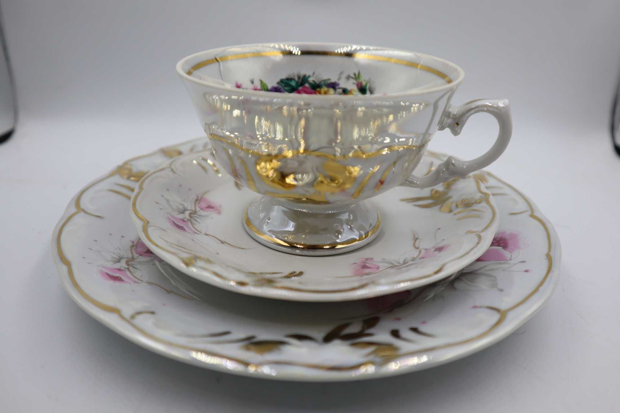 Trio zestaw śniadaniowy NiEMIECKA Porcelana FASON FRYDERYKA B022609