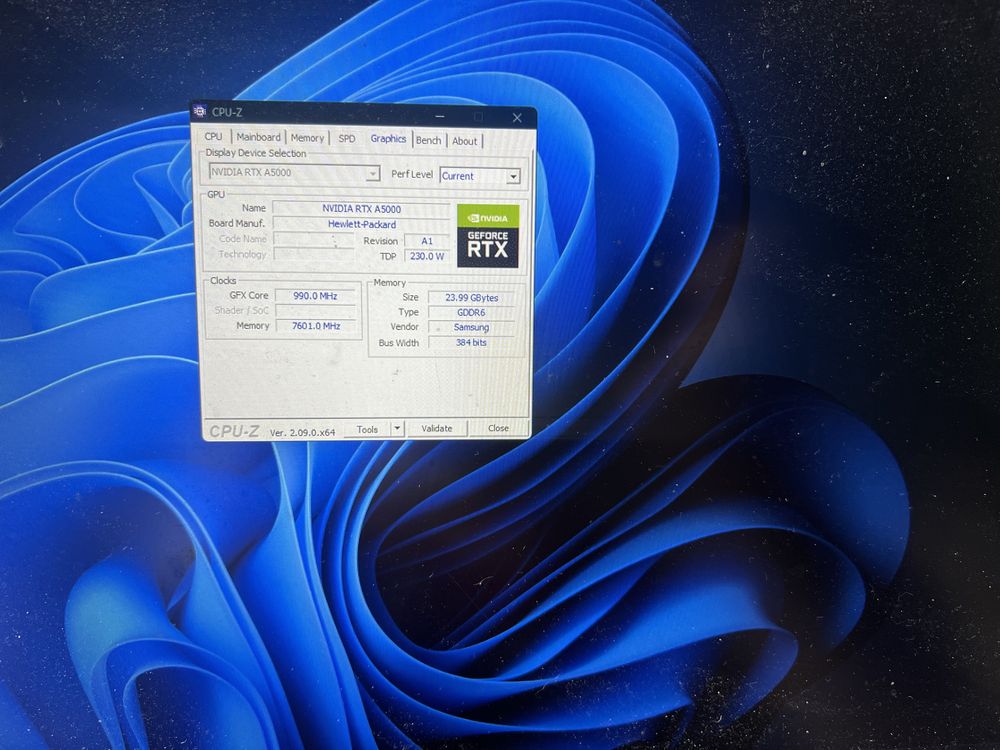 HP Nvidia  quadro Rtx A5000 24GB