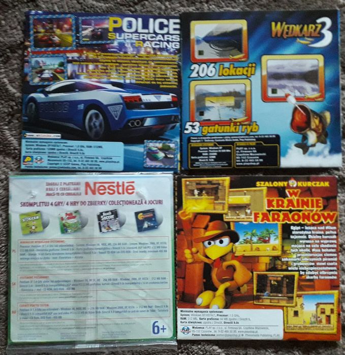 Gry pc Wędkarz 3, Szalony kurczak,  Pet soccer,  Police