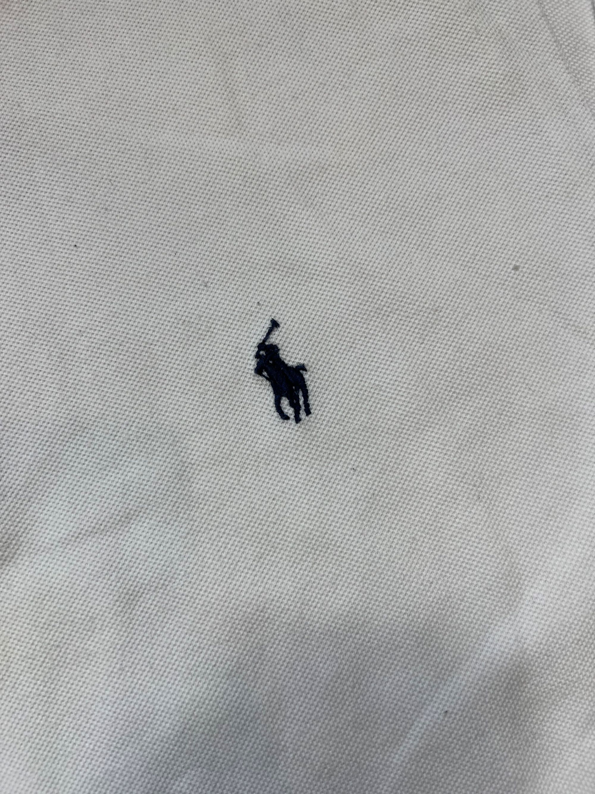 Longsleeve Ralph Lauren polo white vintage biały