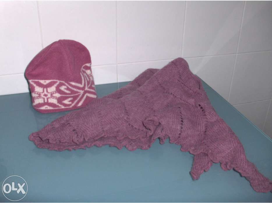ÉCharpe e gorro rosa