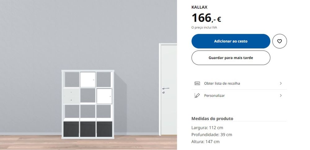 Estante KALLAX IKEA 3x4 branco