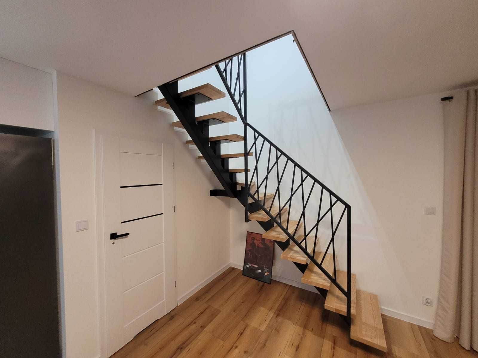 Barierka wewnętrzna schodowa metalowa modern spawana Balustrada