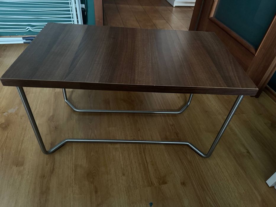 Stolik Balma orzech 40x70, metalowe nogi - UNIKAT