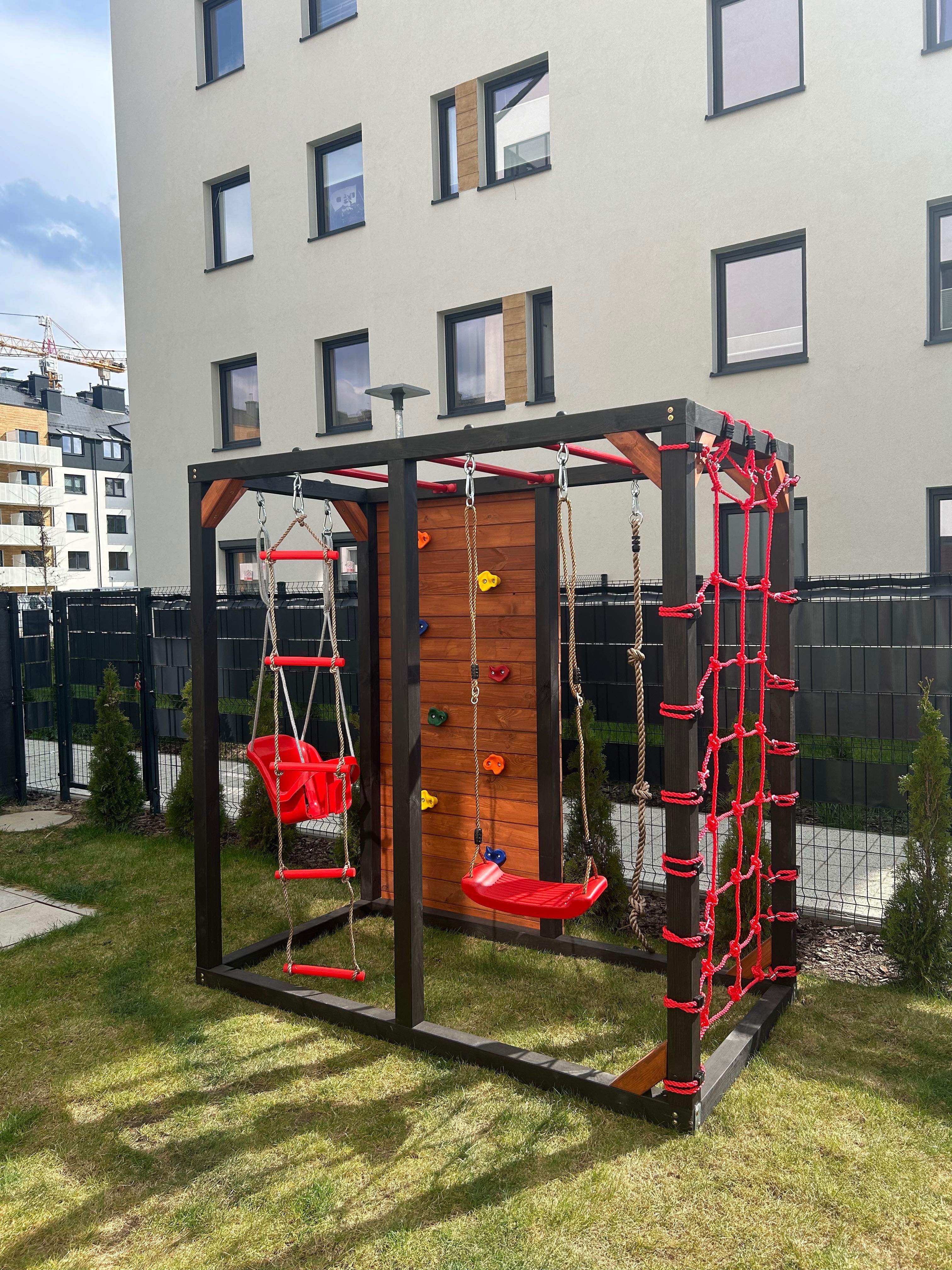 Plac Zabaw - Małpi gaj - wspinaczka - Huśtawka - Drążek Gimnastyczny