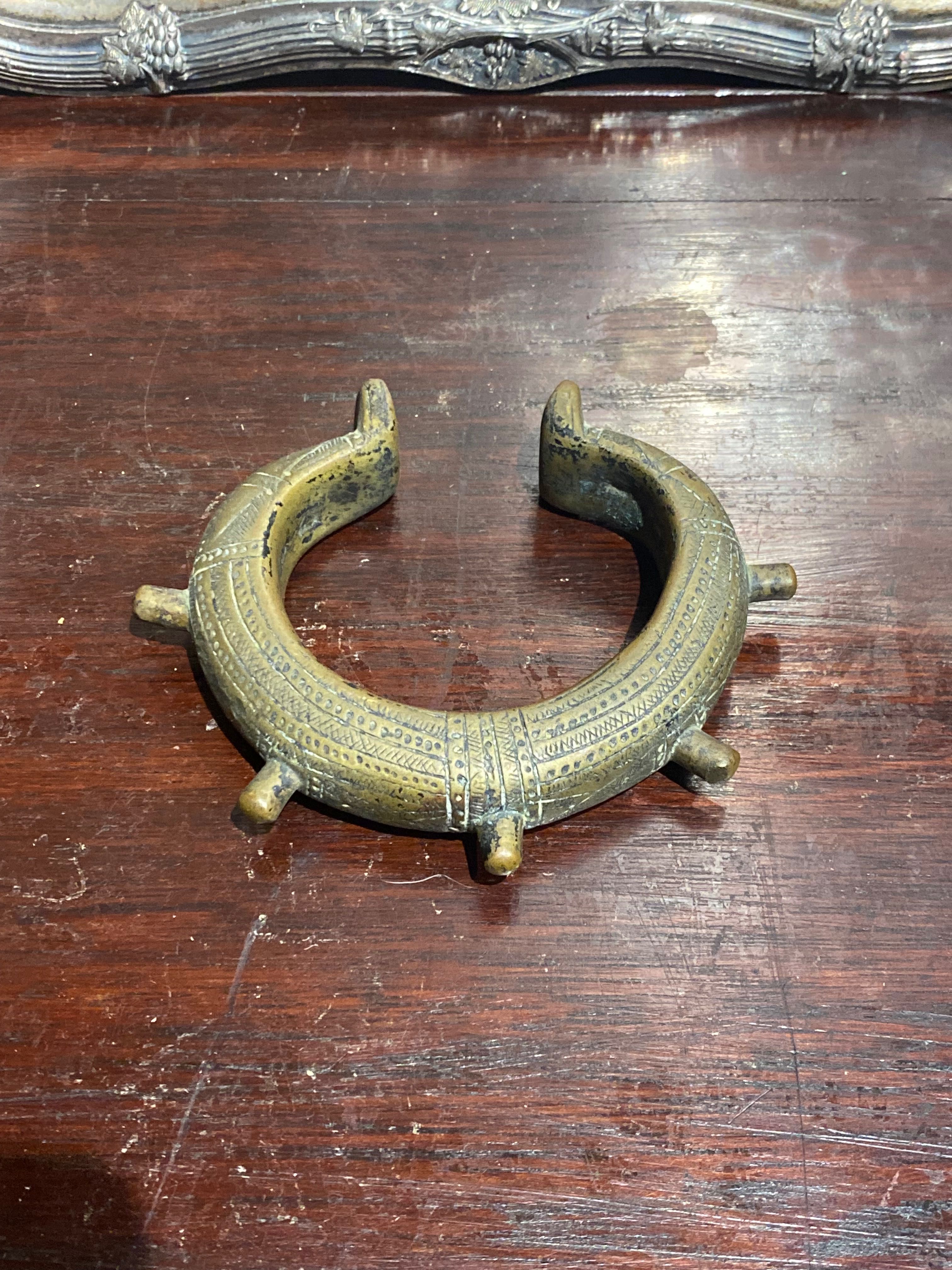 Pulseira Manilha escravo Bronze África Séc XVIII 6,5 cm