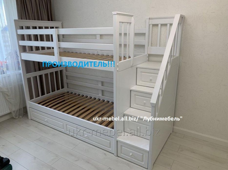 Кровать двухъярусная деревянная Стелла, двоярусне (двоповерхове) ліжко