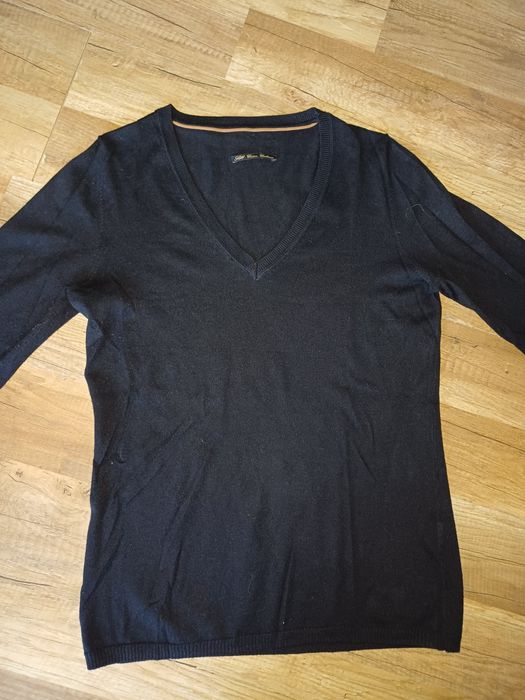 Massimo dutti sweter kaszmir jedwab S M czarny damski 36 38