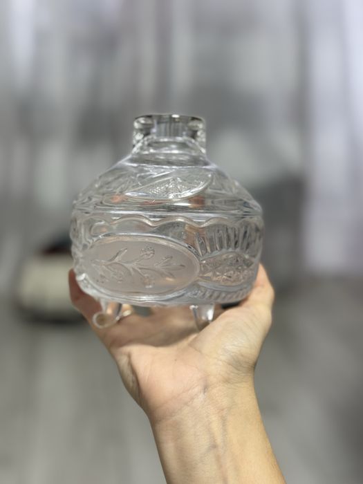 Хрусталь ваза цукерниця з кришкою салатник піала кришаль 90-х років