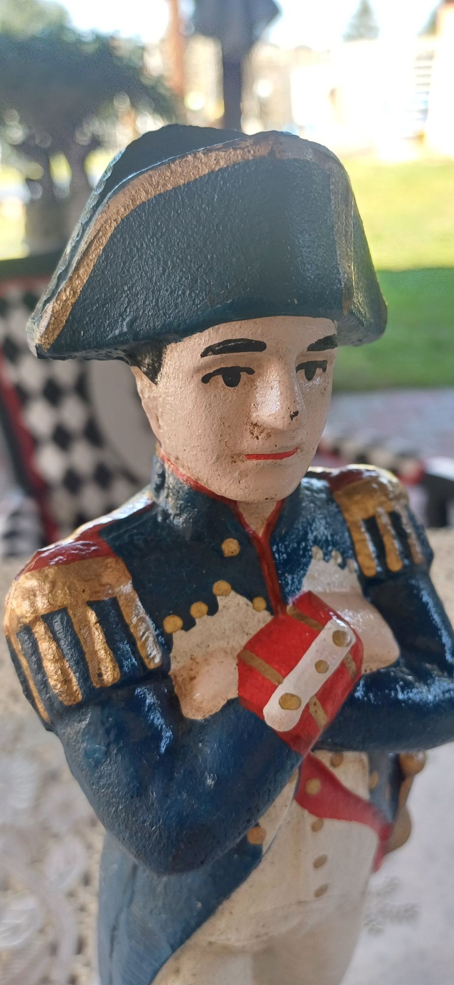 Vintage Napoleon Bonaparte żeliwo wys. 28 cm ręcznie malowanie OKAZJA