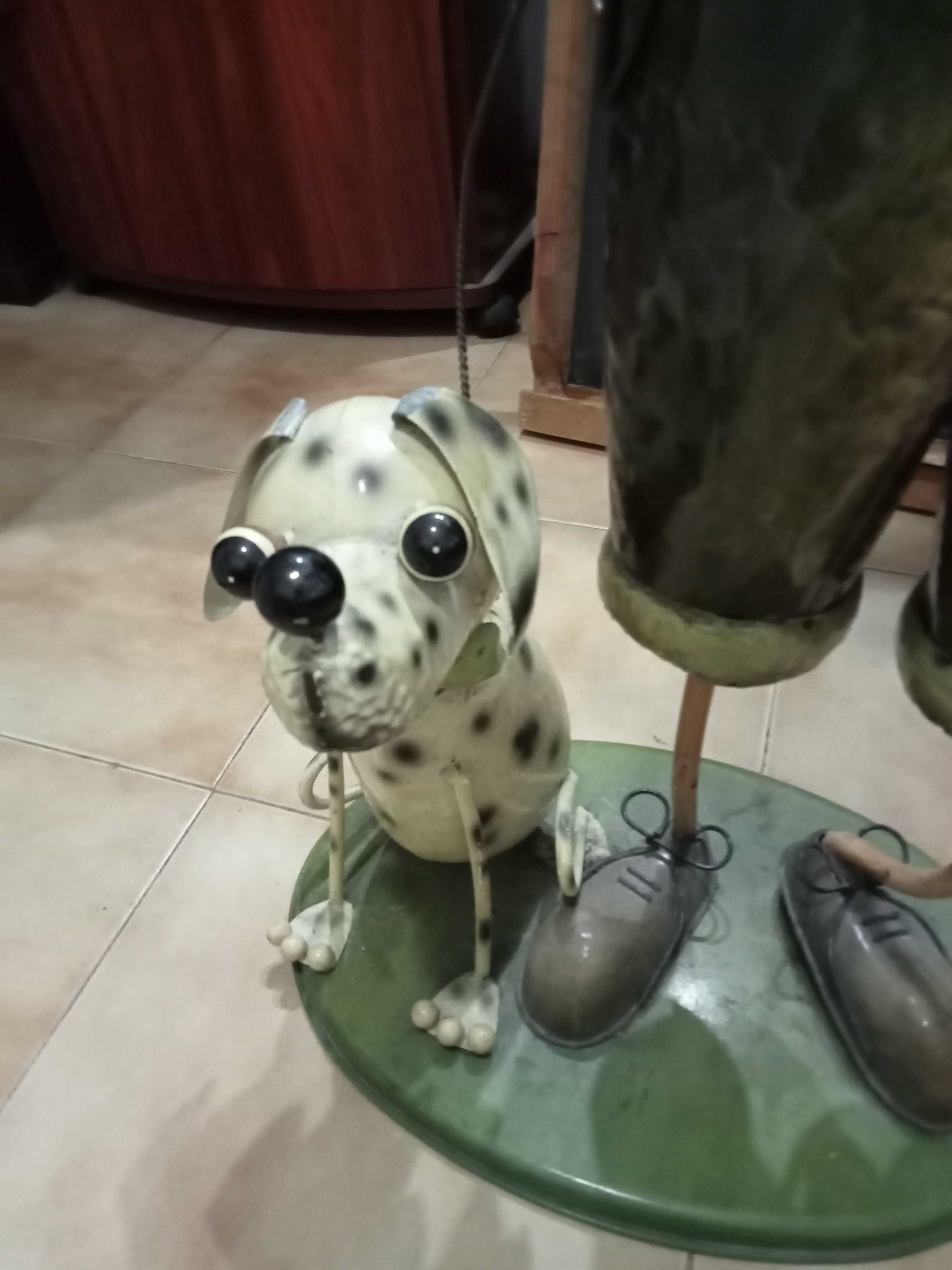 antiguidades-estatueta artesanal em chapa feita por artista anos 60