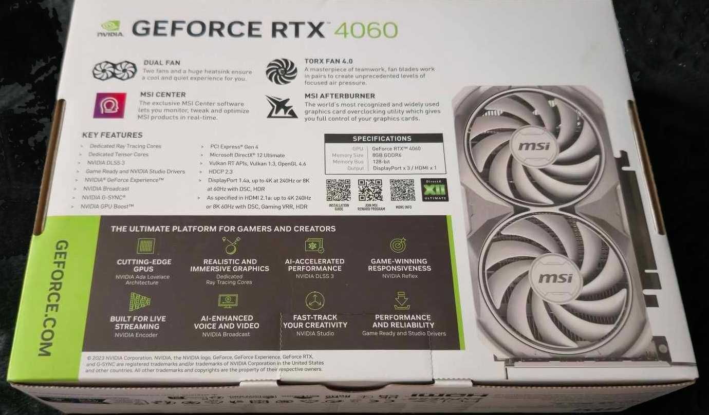 Karta graficzna MSI GeForce RTX 4060 Ventus 2X White OC 8GB GDDR6