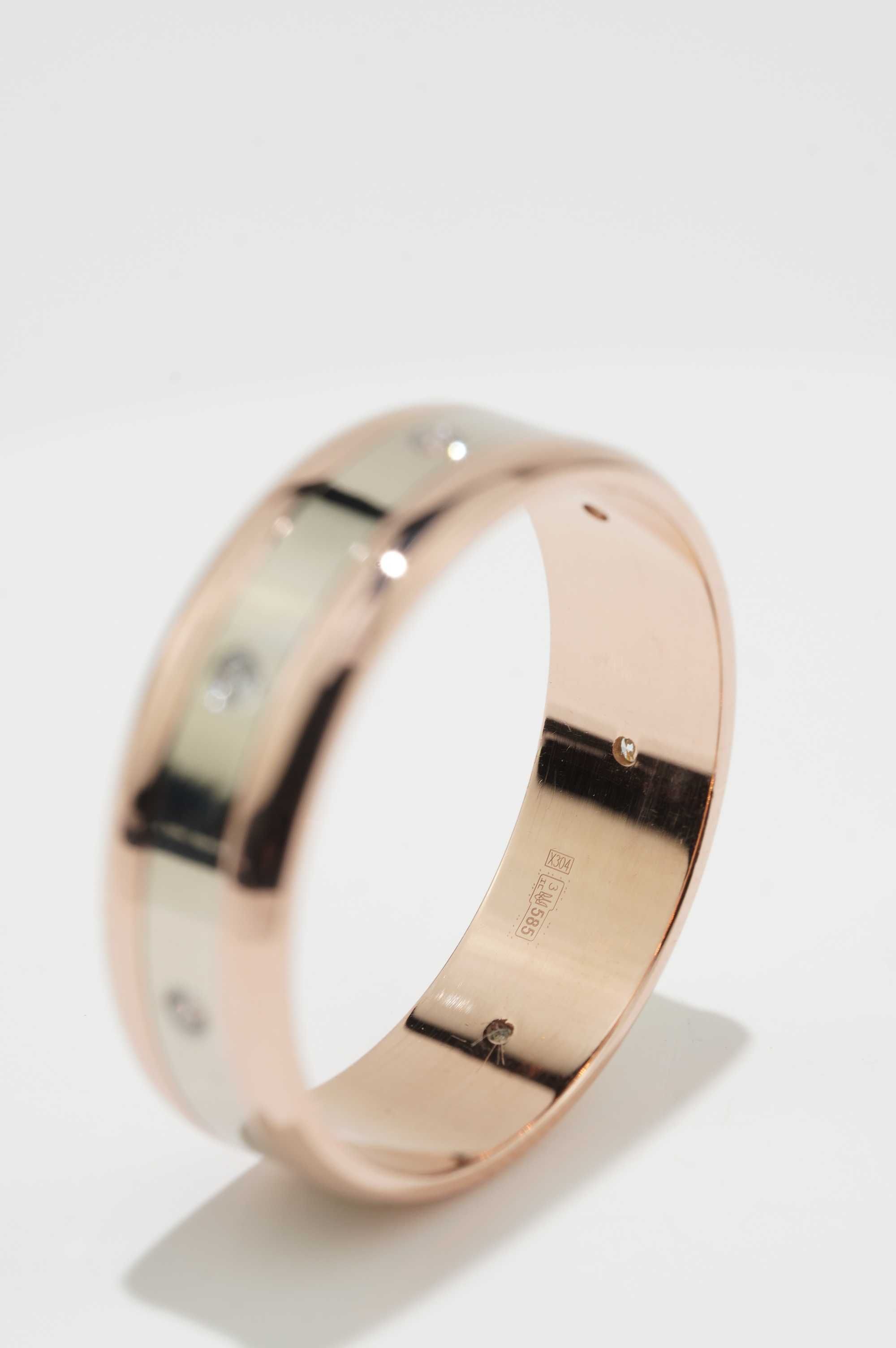 Złoty pierścionek z brylantami 14K 5,16g