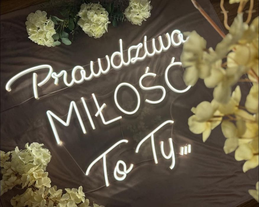 Napis LED na wesele ! " Na dobre, na niedobre i na litość boską! "