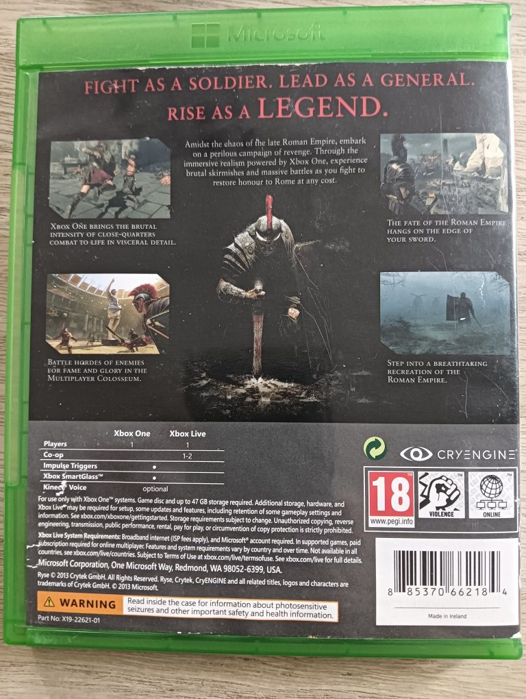 Ryse son of Rome Xbox super stan.2013r klasyk.